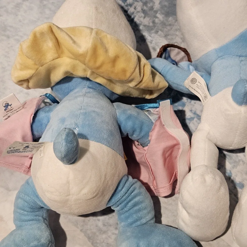 Build A Bear Smurfette Kellytoy Papa Smurf Plush Bundle Movie Stuffed Animals